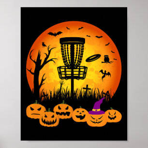 Retro Disc Golf Halloween Friedhof Gruseliger Disc Poster