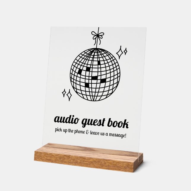 Retro Disco Ball Audio Livre d'invité (Angle)