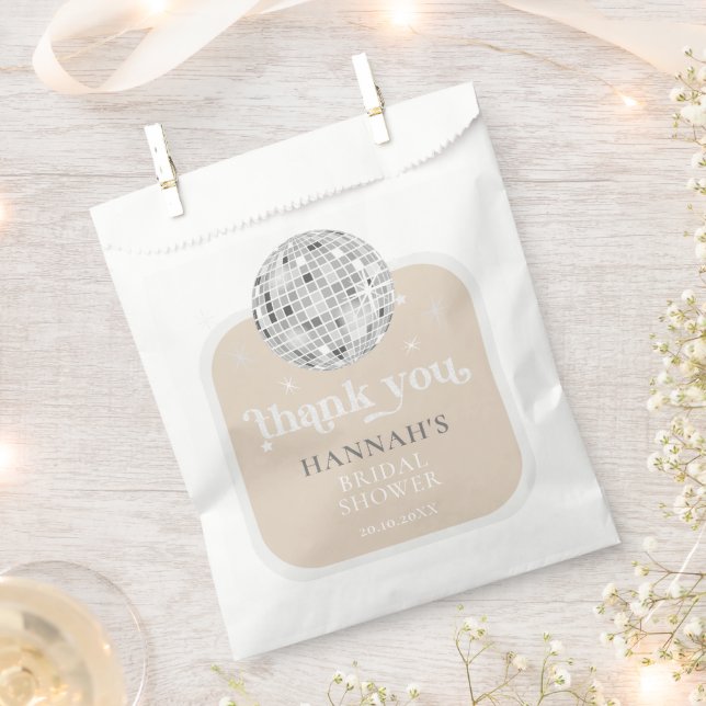 Retro Disco Ball Brautparty Vielen Dank Geschenktütchen (Ausgeschnitten)