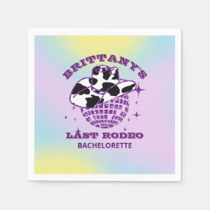 Retro Disco Ball Cowgirl Hat Junggeselinnen-Abschi Serviette
