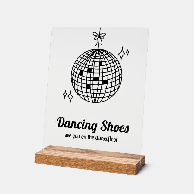 Retro Disco Ball Dancing Chaussures Mariage (Angle)
