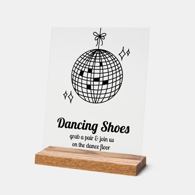 Retro Disco Ball Dancing Shows Acrylschild (Winkel)
