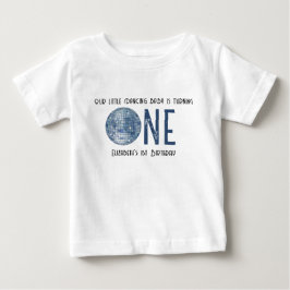 Retro Disco Ball First Birthday Party Baby T-shirt