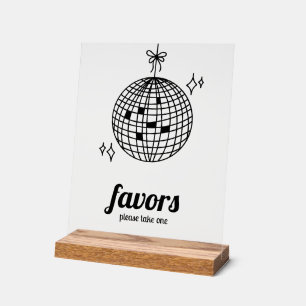Retro Disco Ball Gastgeschenke Hochzeiten Acrylschild