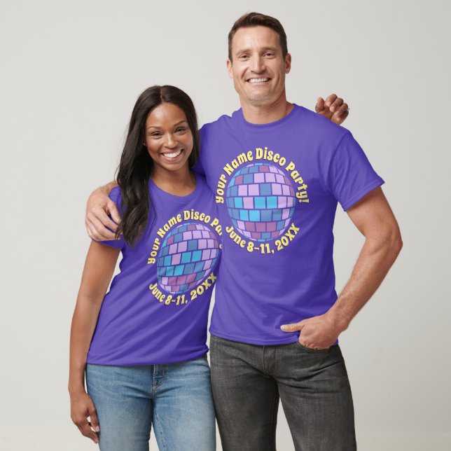 Retro Disco Ball PERSONALISIERT T-Shirt (Unisex)