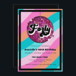 Retro Disco Ball Pink 40. Geburtstag Einladung<br><div class="desc">Lasst uns heute Abend Groove holen! Holen Sie Ihre Gäste mit dieser lustigen Kollektion im 70er-Stil zum Boogie. Mit den skurrilen Farbwellen in verschiedenen trendigen Farben und Retro-Formulierungen wird es sich sicher herausstellen.</div>