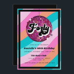 Retro Disco Ball Pink 40. Geburtstag Einladung<br><div class="desc">Lasst uns heute Abend Groove holen! Holen Sie Ihre Gäste mit dieser lustigen Kollektion im 70er-Stil zum Boogie. Mit den skurrilen Farbwellen in verschiedenen trendigen Farben und Retro-Formulierungen wird es sich sicher herausstellen.</div>