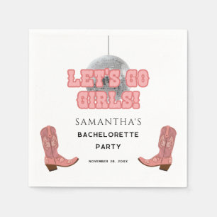 Retro-Disco-Cowgirl-Junggesellinnen-Abschiedsparty Serviette