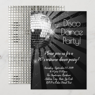 Retro Disco Dance 70er Kostüm Halloween-Party Einladung