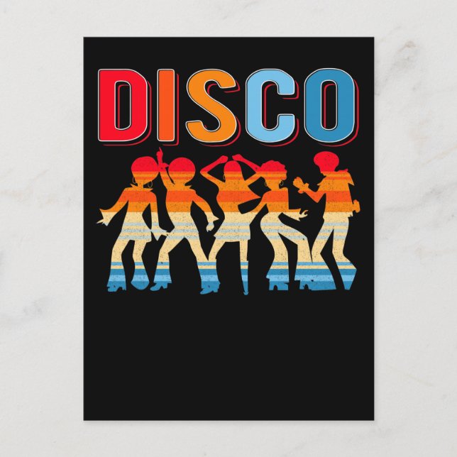 Retro Disco Dancing Girls 70er 80er African Dancer Postkarte (Vorderseite)