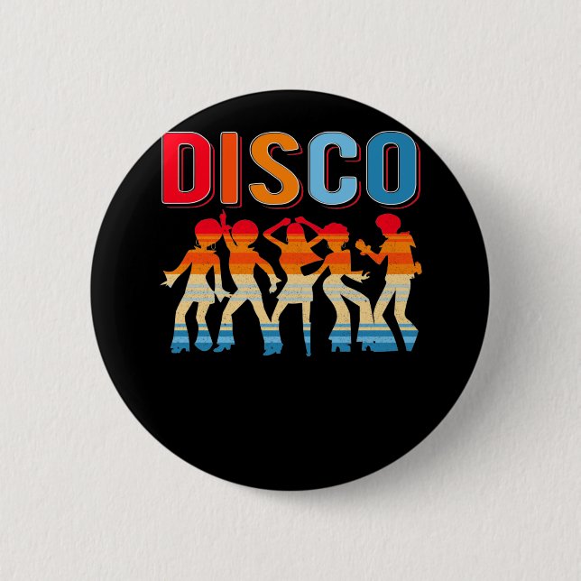 Retro Disco Dancing Girls 70s 80s African Dancer Button (Vorderseite)