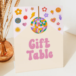 Retro Disco Groovy Tafelschild Party Sockelschild