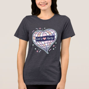 Retro-Disco-Herz Let's Party Ästhetik T-Shirt Tri-Blend Shirt