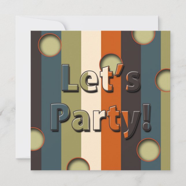 RETRO -DISCO INVITATION PARTI -multi-usages (Devant)