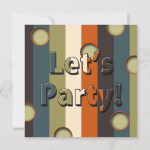 RETRO -DISCO INVITATION PARTI -multi-usages
