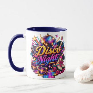 Retro-Disco-Nacht Zweibecher-Tasse Tasse