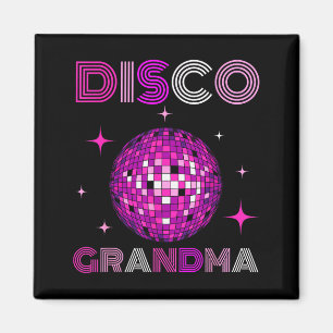 Retro-Disco-Oma 70er 80er Tanzparty Spiegelkugel Magnet