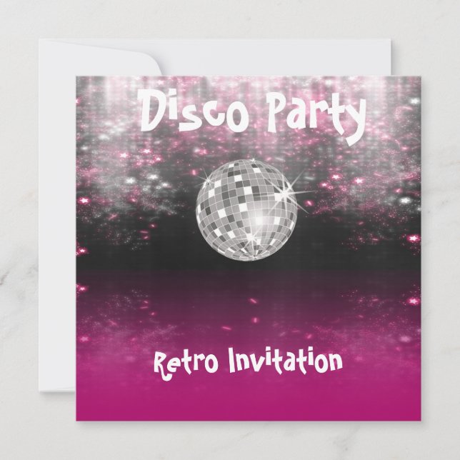Retro Disco-Party Einladung (Vorderseite)