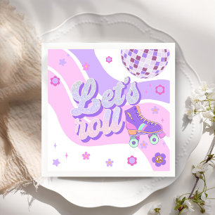 Retro Disco Roller Skate Roll 1. Geburtstag Serviette