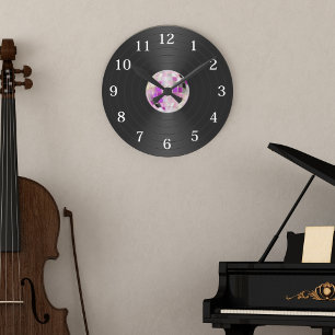 Retro-Disco-Vinyl-Wanduhr Runde Wanduhr