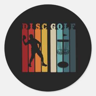 Retro Disk Golf Design   Frisbee Lover Runder Aufkleber