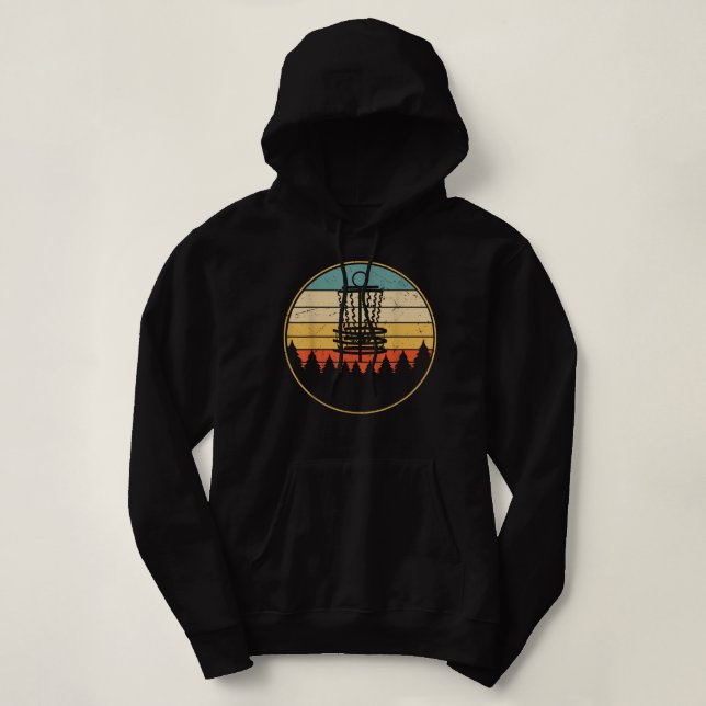Retro Disk Golf Frisbee Ultimate Sport Hoodie (Design vorne)