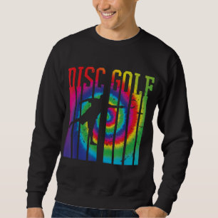 Retro Disk Golf Silhouette Vintage Gefärbte Krawat Sweatshirt