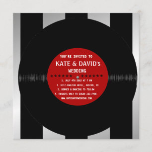 Rétro disque vinyle l faire-part de mariage