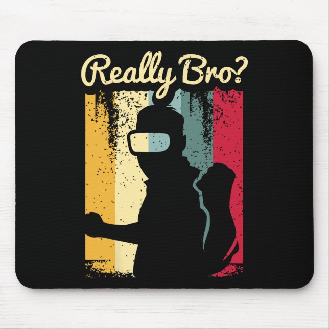 Retro-Distressed-Art Virtual Reality-Grafik für ei Mousepad (Vorne)