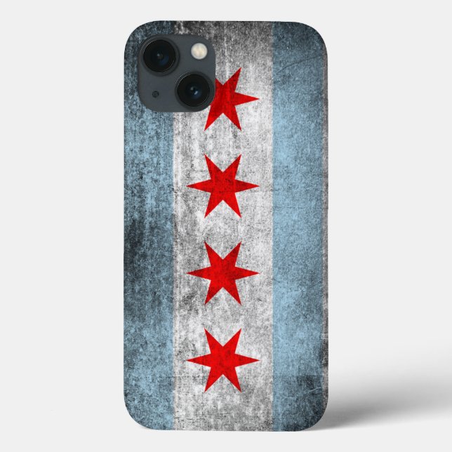 Retro Distressed Chicago Flag Case-Mate iPhone Hülle (Rückseite)