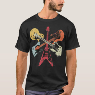 Retro-Distressed-Gitarren-Kollektion Rockmusik-Fan T-Shirt