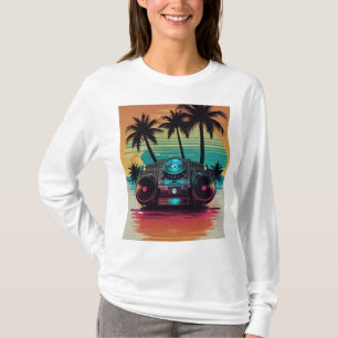 Retro DJ Boombox Beach T - Shirt 🎶 🌴   Sonnenlic