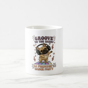 Retro-DJ-Frenchie-Tanzparty-Grafik Kaffeetasse