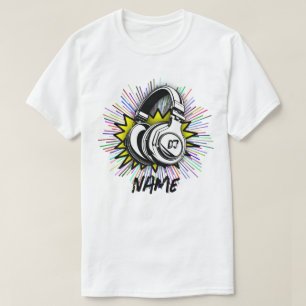 Retro-DJ-Vinyl-Schallplatten-Name Benutzerdefinier T-Shirt