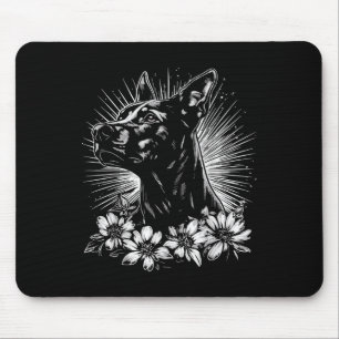 Retro Doberman Pinscher Dog Lover Tattoo Style _1 Mousepad
