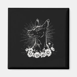 Retro Doberman Pinscher Dog Lover Tattoo Style Magnet