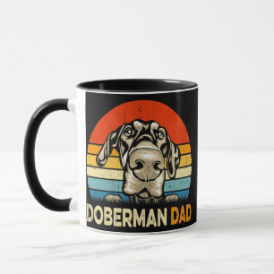 Retro Doberman Vater Vater's Day Vintag Hund Vater Tasse