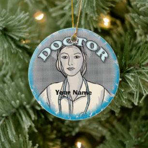 Retro Doctor Keramik Ornament