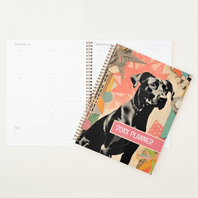 Retro Dog abstrakt Collage Scrapbooking Planer (Anzeige)