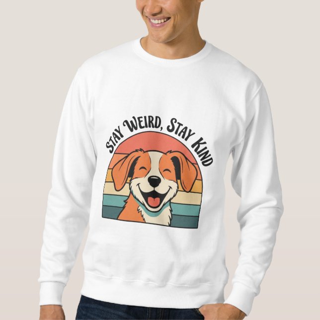 Retro Dog Kind Message Men’s Sweatshirt (Vorderseite)