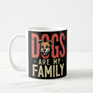 Retro Dog Lover - "Hunde sind meine Familie" Kaffeetasse