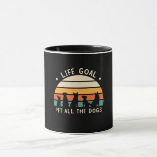 Retro Dog Lover Life Goal Graphic Tasse