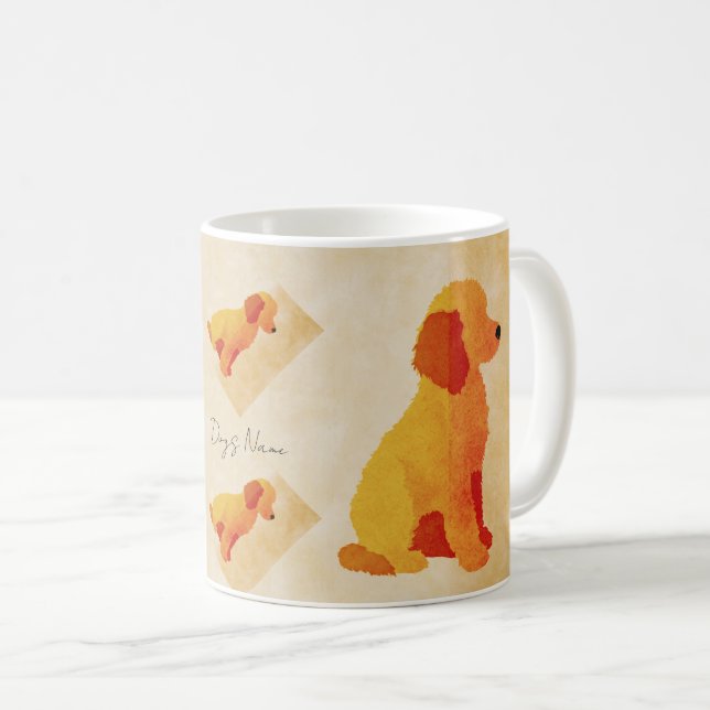 Retro Dog Mug – Cozy Pet Lover Coffee Cup – Custom (Devant droit)