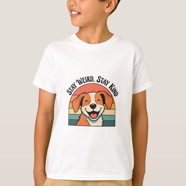 Retro Dog Positive Kids Graphic T-Shirt (Vorderseite)