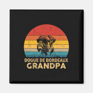 Retro Dogue De Bordeaux Grandpa Dog Vater Vathers Magnet