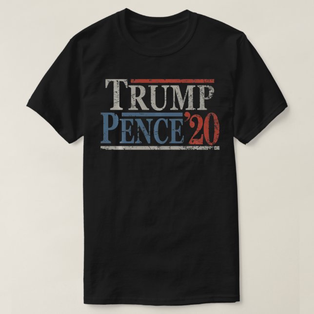 Retro Donald Trump Mike Pence 2020 T-Shirt (Design vorne)