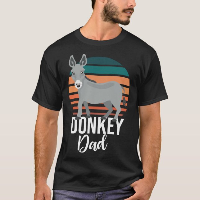 Retro Donkey Dad Donkey  Animal Farm T-Shirt (Vorderseite)