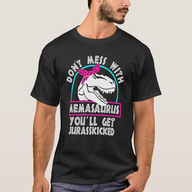Retro Don't chess with Memasaurus Sie werden Juras T-Shirt (Vorderseite)