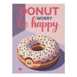 Retro-Donut-Druck – Klassisches Gebäckposter für d Poster