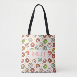 Retro-Donut-Muster im süßen, bunten Stil Tasche